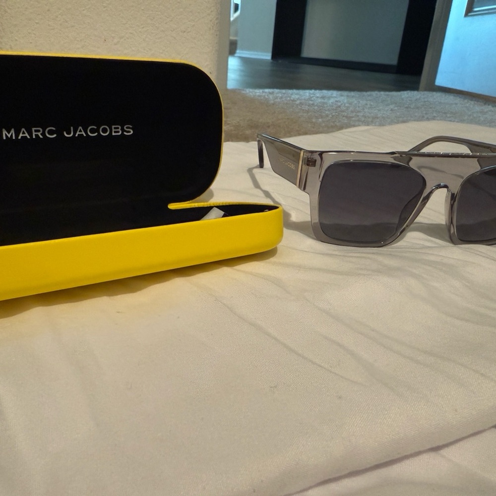 Marc Jacobs Clear Frame Sunglasses with Gold Accent